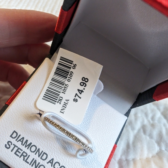 Natural Diamond ring, sterling silver, SS I3/I-J band/ size 7 - Picture 3 of 8